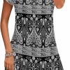 New HOTOUCH Hotouch Women'S Casual A-Line Dress With Pockets Summer Beach Floral Tshirt Dress Short Sleeve Mini Dress Flowy Sundresses