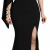 New GOBLES Gobles Women'S Summer Sexy One Shoulder Ruffle Bodycon Midi Cocktail Dress