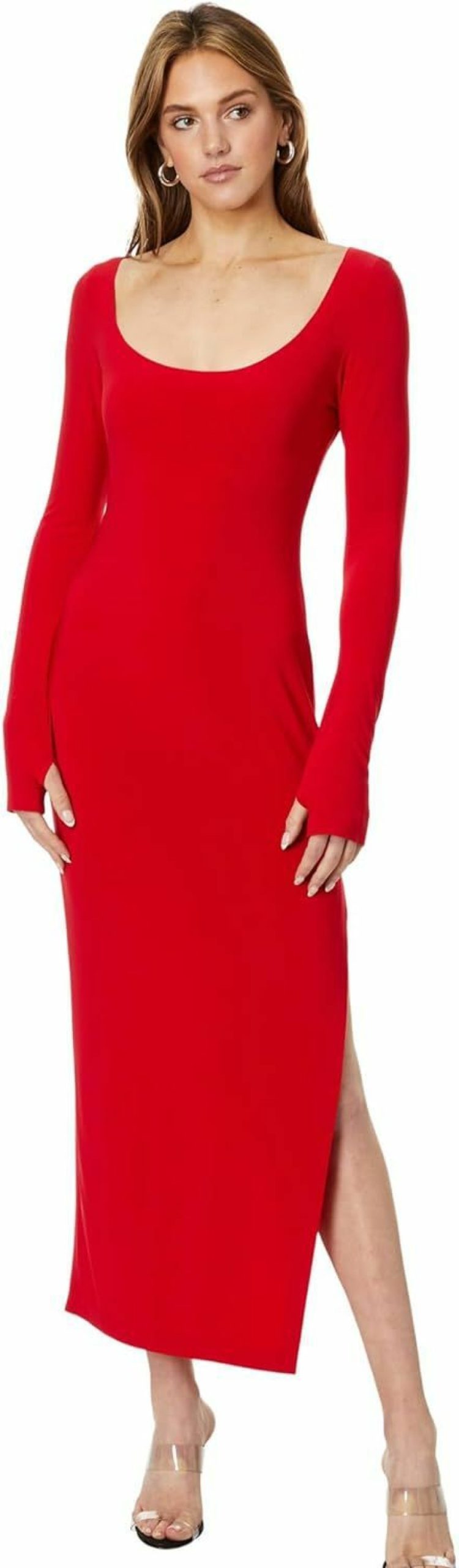 Clearance Norma Kamali Norma Kamali Women'S Scoop Neck Side Slit Gown