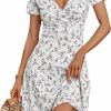 Best MSBASIC Msbasic Womens Short Sleeve Wrap V Neck Summer Casual Midi Dress With Pockets