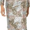 Hot Dress the Population Dress The Population Women'S Emery Long Sleeve Stretch Sequin Midi Sheath