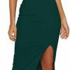 Hot OWIN Owin Women'S Adjustable Spaghetti Straps Sleeveless High Waist Split Midi Bodycon Cocktail Party Dress