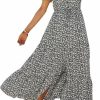 New PRETTYGARDEN Prettygarden Women'S Floral Summer Dresses 2024 V Neck Short Sleeve Flowy Sun Dress Split Tiered A-Line Bohemian Maxi Dress