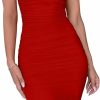 Online BEAGIMEG Beagimeg Women'S Sexy Bodycon Sleeveless Spaghetti Strap Ruched Club Party Cocktail Midi Dress