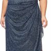 Hot Alex Evenings Alex Evenings Women'S Plus Size Long Cold Shoulder Dress With Ruched Skirt