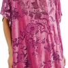 Online Aimiray Women'S Vintage Velvet Dress Round Neck Short Sleeve Floral Printed Mini Flowy Dress