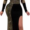 Hot Ranfare Women Long Sleeve Birthday Dresses Sexy Hot Diamond Process Sexy Dress Party Club Night Dress…