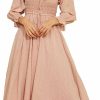 Hot R.YIposha R.Yiposha Women Vintage Elastic Square Neck Ruffled Half Sleeve Summer Backless Beach Flowy Maxi Dresses