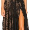 Hot Aigeman Aigeman Women'S Sexy Backless Spaghetti Straps Floral Lace Paris Evening Gown Deep V Neck Front Split Maxi Dress 72245