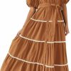 Online PRETTYGARDEN Prettygarden Women'S Summer Button Down Shirt Dress Short Puffy Sleeve Tiered Ruffle Flowy Long Maxi Dresses