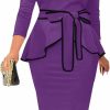 New FANDEE Fandee Plus Size Women'S Church Dresses Vintage Bodycon Elegant 3/4 Sleeve Pencil Dress