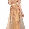 Online Meier Meier Women'S Illusion Long Sleeve Embroidery Prom Formal Dress