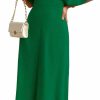 Wholesale Floerns Floerns Women'S V Neck Half Sleeve Ruched Cocktail Evening A Line Long Dress