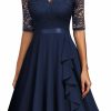 Online MISSMAY Missmay Women'S V-Neck Floral Lace Elegant Style Half Sleeve Bridesmaid Party Dress