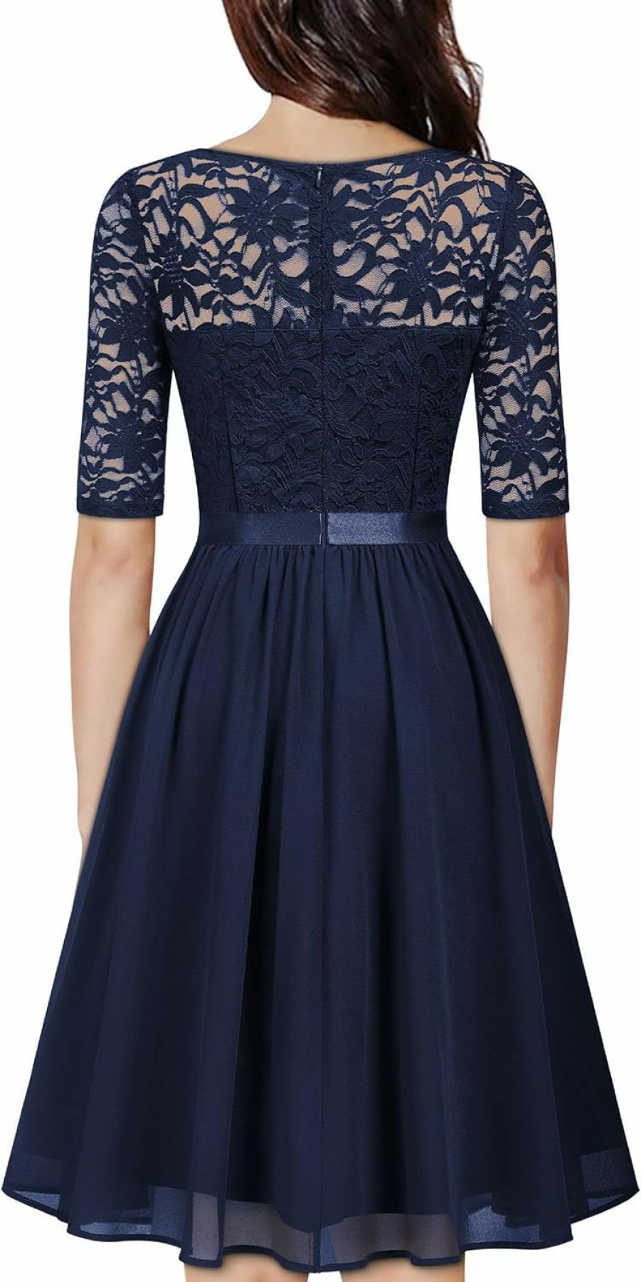 Online MISSMAY Missmay Women'S V-Neck Floral Lace Elegant Style Half Sleeve Bridesmaid Party Dress