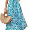 Online Naggoo Naggoo Women'S Summer Casual Boho Dress Floral Print Short Puff Sleeve Midi Beach Dresses