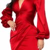 Wholesale TDiooCor Womens Sexy Ruffle Elegant Bridesmaid Formal Evening Dress Elegant Curvy Wedding Guest Midi Dress