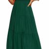 Clearance ZCSIA Zcsia Women'S 2024 Summer Casual Ruffle Short Sleeve Crewneck Smocked Tiered A Line Midi Dress