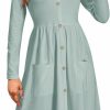 Online OUGES Ouges Women'S V Neck Button Down Skater Dress With Pockets