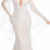 Clearance Sorayan Luxury Lace Flare Sleeves Mermaid Wedding Dress Boho Beach Sexy Deep V Open Back Bridal Gowns