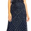 Clearance Adrianna Papell Adrianna Papell Women'S Halter Art Deco Beaded Blouson Dress