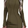 Hot PRETTYGARDEN Prettygarden Womens 2024 Fall Bodycon Mini Dresses Casual Long Sleeve Solid Color Short Tight Ladies Party Club Fashion Dress