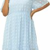 Best Keluummi Keluummi Plus Size Dresses For Women, Summer Casual Chiffon Swiss Dot Midi A Line Dress, Empire Waist, V Neck