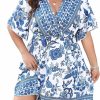 Best Floerns Floerns Women'S Plus Size Wrap V Neck Short Sleeve Ruffle Hem A Line Short Dress