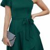 New GRACE KARIN Grace Karin Women'S Wedding Guest Dress Elegant One Shoulder Cocktail Skater Dress Ruffle Short Sleeve A Line Party Dresses