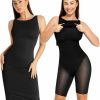 Online Popilush Popilush Ruched Shapewear Dress For Women - Midi Work Dresses For Women Elegant Sleeveless Boat Neck Knee Length Pencil Dress