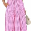 Clearance MASCOMODA Mascomoda Off The Shoulder Flowy Maxi Dress For Women 2024 Summer Casual Puff Short Sleeve Smocked Ruffle Beach Long Dresses