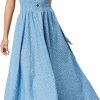 Best DREFBUFY Drefbufy Women'S Maxi Dress Sleeveless Denim Long Summer A-Line Casual Blue Cotton Boho Flowy Sundresses For Women