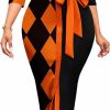 New Nmoder Nmoder Women'S Print Bodycon Maxi Dress Casual Pencil Cocktail Party Dresses V Neck 3/4 Sleeve Church Dress