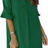 Online Wkior Wkior Shift Dress For Women V Neck Short Sleeves Solid Color Casual Flowy Summer Dresses(S-2Xl)