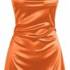 Hot ZAFUL Zaful Women Halterneck Satin Mini Dress Sexy Cowl Neck Silky Party Cocktail Club Dress