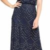 Best Adrianna Papell Adrianna Papell Women'S Short Sleeve Blouson Beaded Gown