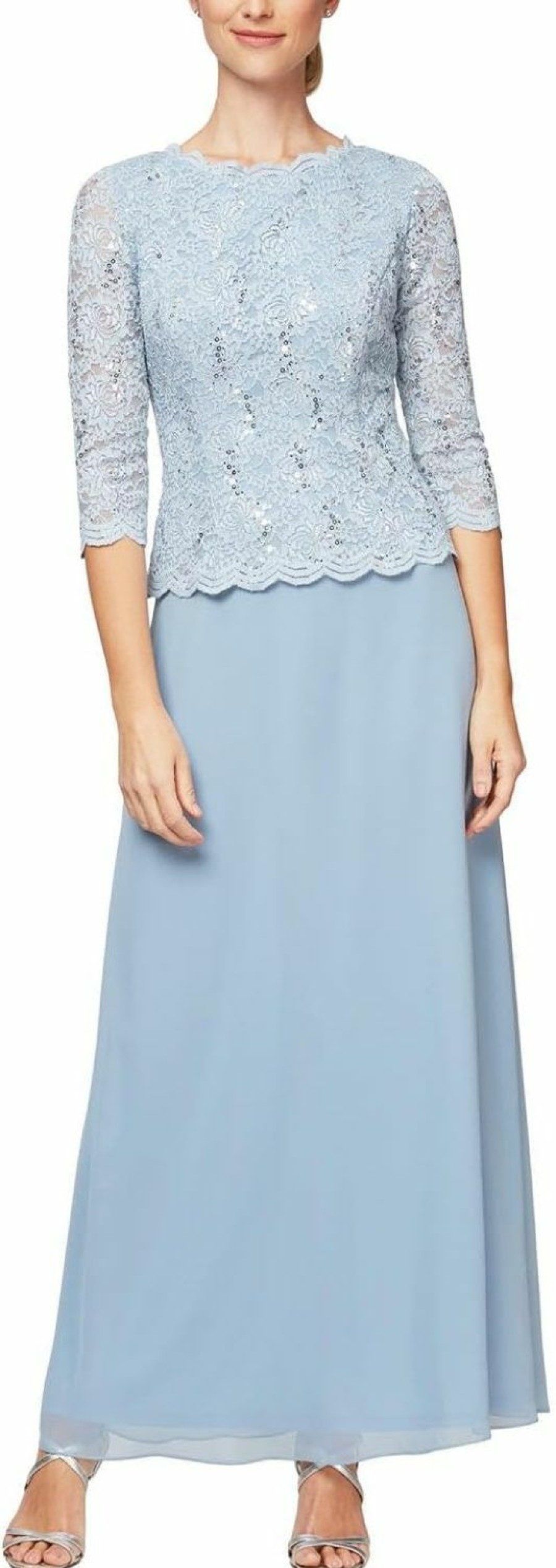 New Alex Evenings Alex Evenings Women'S Plus-Size Mock Dress With Sequin-Lace Bodice