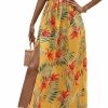 Online MakeMeChic Makemechic Women'S Floral Halter Deep V Neck Tie Open Back High Slit A Line Cami Summer Maxi Dress