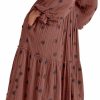 Wholesale Shy Velvet Shy Velvet Women'S Summer Dresses 2024 Maxi Dress Long Sleeve Square Neck Embroidered Maxi Dress