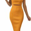 Wholesale PRETTYGARDEN Prettygarden Women'S Summer Midi Bodycon Dress Strapless Cut Out Knit Tube Long Fitted Dresses