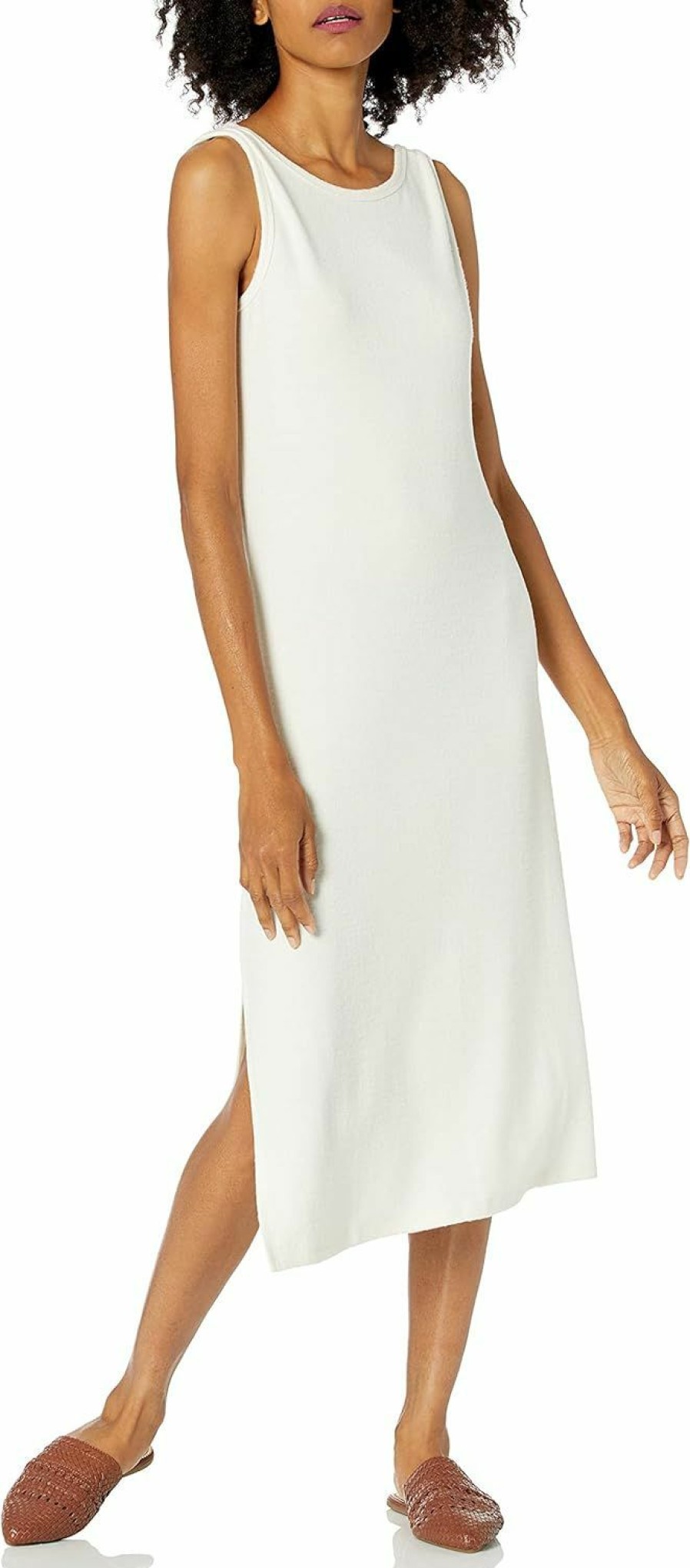 Online Amazon Essentials Amazon Essentials Women'S Cozy Knit Sleeveless Bateau Neck Midi Dress (Previously Daily Ritual)