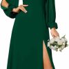 Wholesale Ever-Pretty Ever-Pretty Women'S Elegant Double V Neck Long Sleeve Formal Dress High Waist Split Formal Evening Gowns 80116