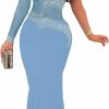 Hot PORRCEY Porrcey Women Sexy Rhinestone Dresses Party Club Night Dress Birthday Dress