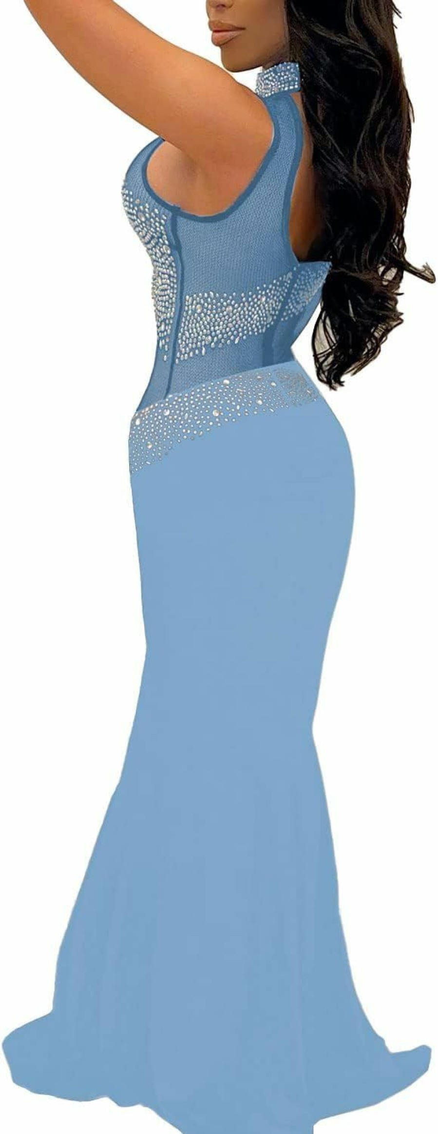 Hot PORRCEY Porrcey Women Sexy Rhinestone Dresses Party Club Night Dress Birthday Dress