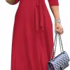 Wholesale FANDEE Fandee Women'S 2024 Maxi Dress - Solid Color Bohemian Summer Long Maxi Dress V-Neck 3/4 Sleeve