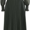 Hot CHICWISH Chicwish Women'S Lilac/Yellow/Dark Green/Tan Full Pleated Belted Maxi Dress