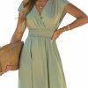 Hot CUPSHE Cupshe Women Heathered Knit Smocked Dress Relaxed Fit Cap Sleeve A-Line Mini Dresses