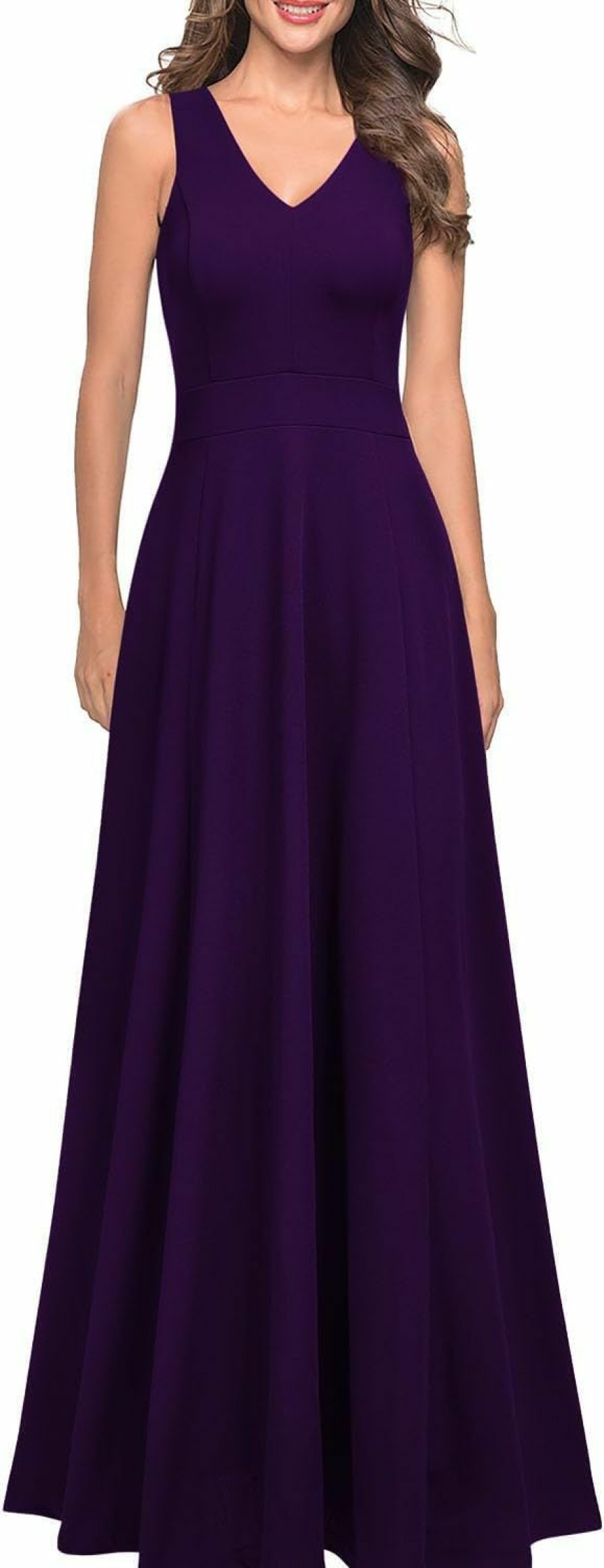 Online WOOSEA Woosea Women'S Sleeveless Deep V Neck Loose A-Line Evening Cocktail Long Dress