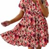 Wholesale Dokotoo Dokotoo Womens Summer Casual Boho Floral Dresses V Neck Short Sleeve Flowy Swing A-Line Mini Dress