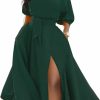 Best LILYIN Women'S Elegant Off Shoulder Short Sleeve Belted Side Slit Cocktail Party Swing Dress With Pockets